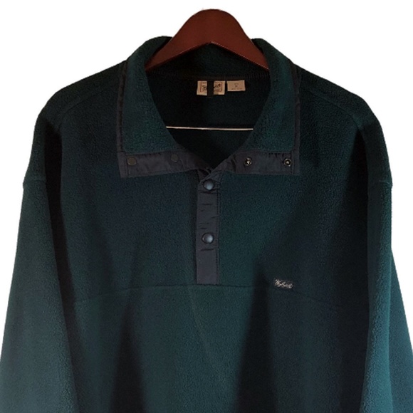 Woolrich Snap T Green Fleece Sweater Men's Size XL - Picture 2 of 3